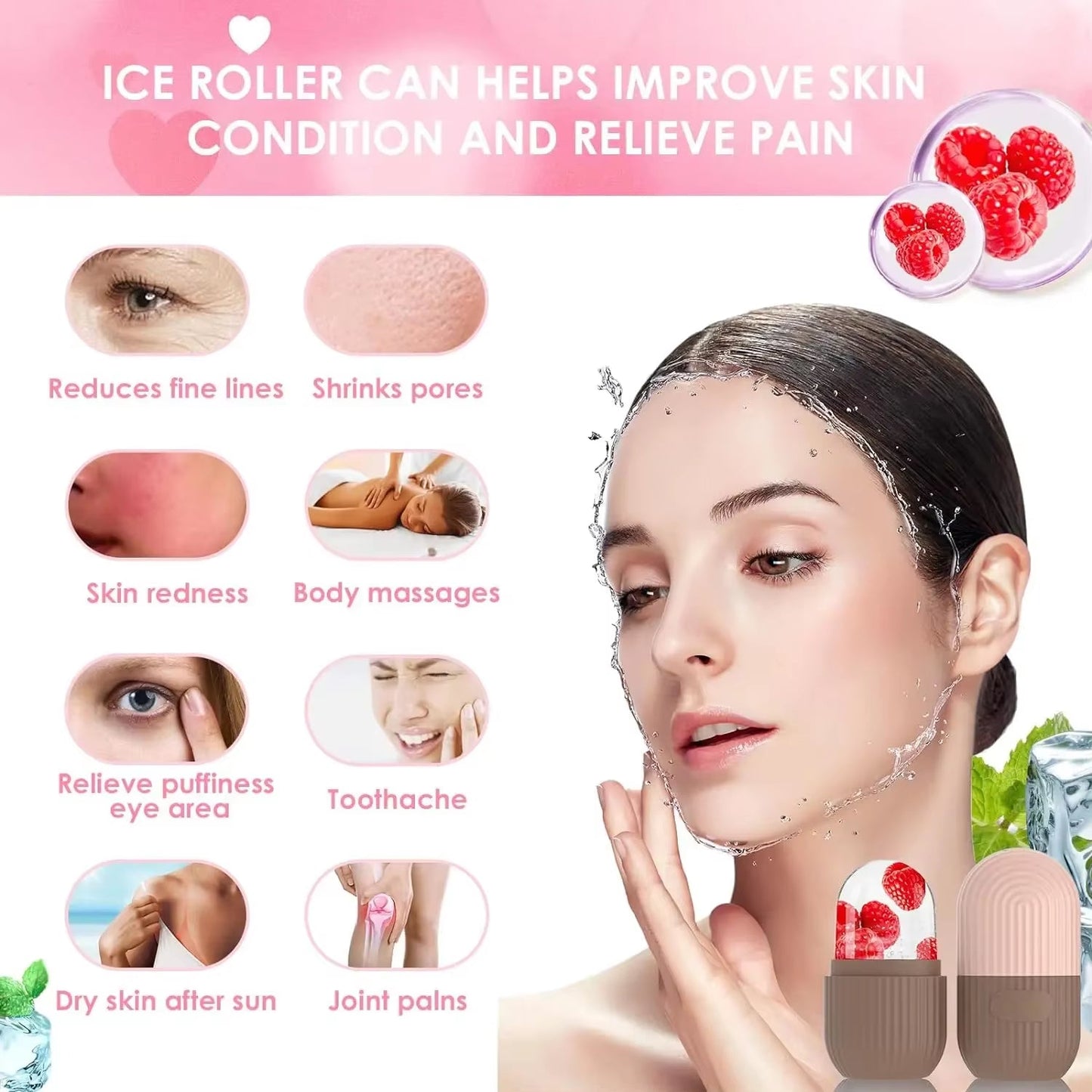 Silicone Cube Facial Ice Roller